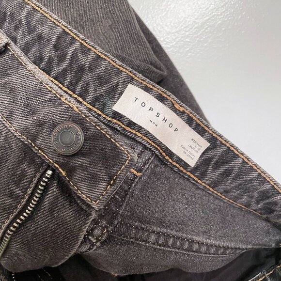 Topshop Dark Grey Mom Jeans W26 L32 - Picture 3 of 4
